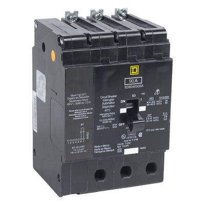 EDB34090SA - Square D 90 Amp 3 Pole 480 Volt Molded Case Circuit Breaker
