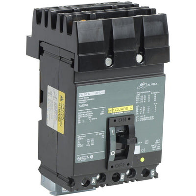 FA32050 - Square D 50 Amp 3 Pole 240 Volt Plug-In Molded Case Circuit Breaker