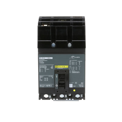 FA36020 - Square D 20 Amp 3 Pole 600 Volt Plug-In Molded Case Circuit Breaker
