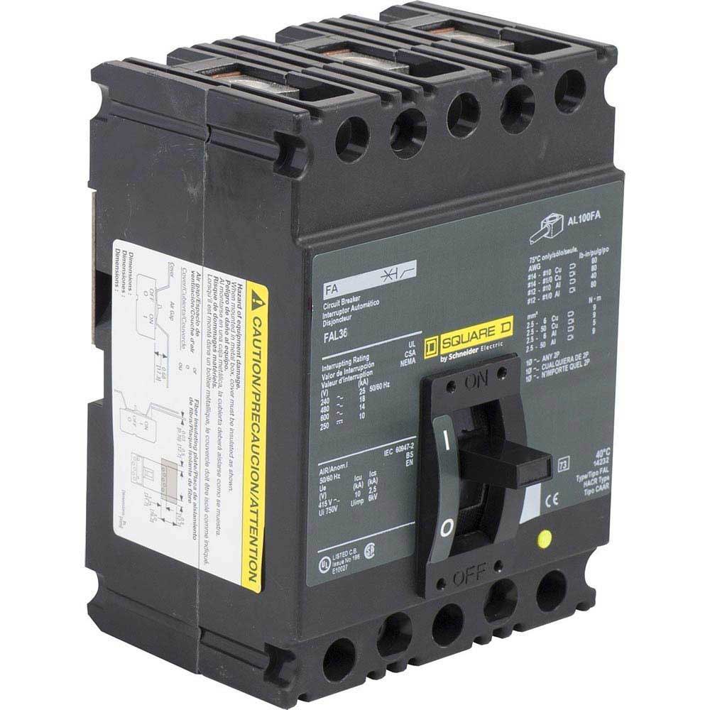 FAL36060 - Square D 60 Amp 3 Pole 600 Volt Lug Molded Case Circuit Breaker