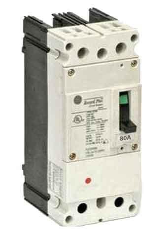 FBN26TE080RV - GE 80 Amp 2 Pole 600 Volt Bolt-On Molded Case Circuit Breaker