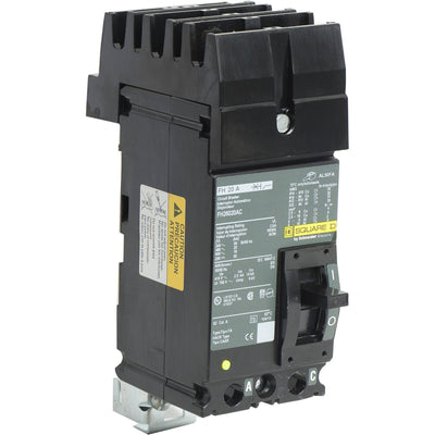 FH26020AC - Square D 20 Amp 2 Pole 600 Volt Plug-In Molded Case Circuit Breaker