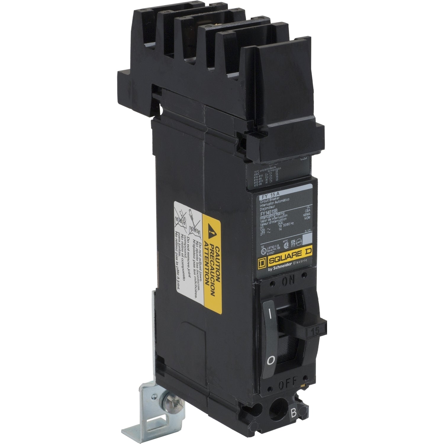 FY14015B - Square D 15 Amp 1 Pole 277 Volt Plug-In Molded Case Circuit Breaker