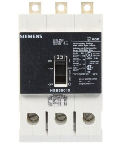 HGB3B015B - Siemens - Molded Case Circuit Breaker