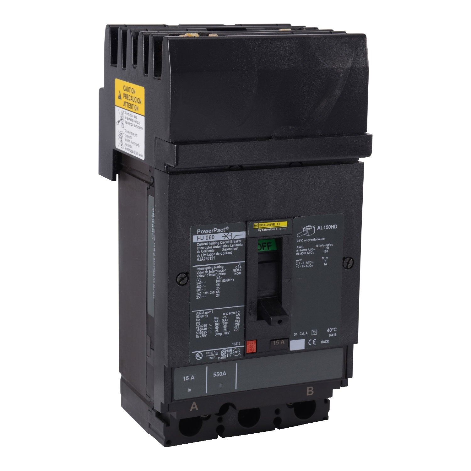 HJA260251 - Square D 25 Amp 2 Pole 600 Volt Plug-In Molded Case Circuit Breaker