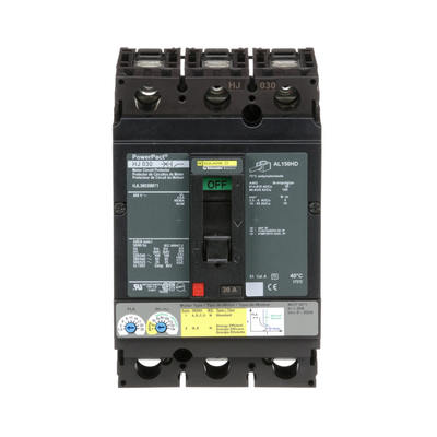 HJL36030M71 - Square D 30 Amp 3 Pole 600 Volt Feed Thru Molded Case Circuit Breaker