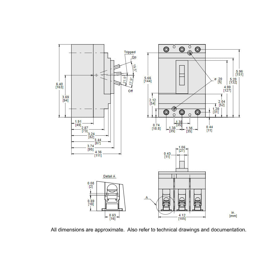 HLL36035 - Square D - 35 Amp Molded Case Circuit Breaker