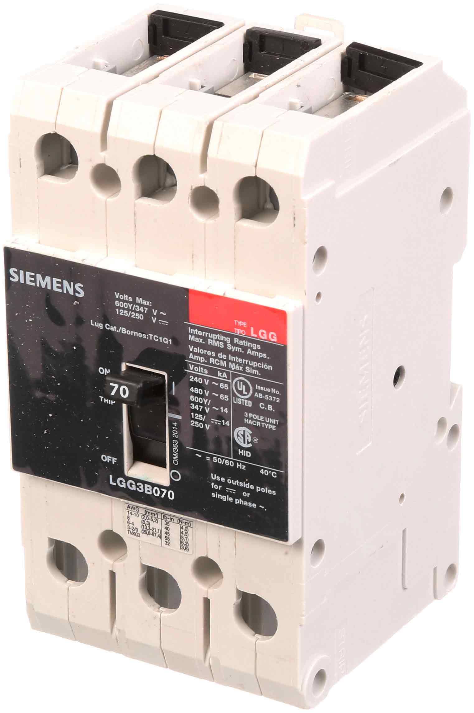 LGG3B070 - Siemens - Molded Case Circuit Breaker