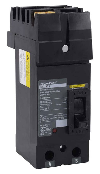 QGA221751 - Square D 175 Amp 2 Pole 240 Volt Molded Case Circuit Breaker