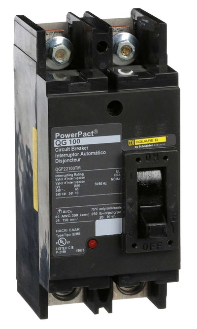 QGP22100TM - Square D 100 Amp 2 Pole 240 Volt Molded Case Circuit Breaker