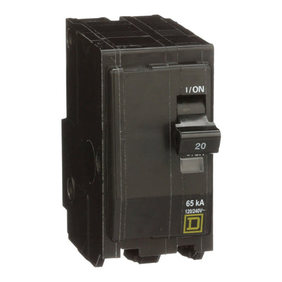 QH220 - Square D 20 Amp 2 Pole 240 Volt Plug-In Molded Case Circuit Breaker