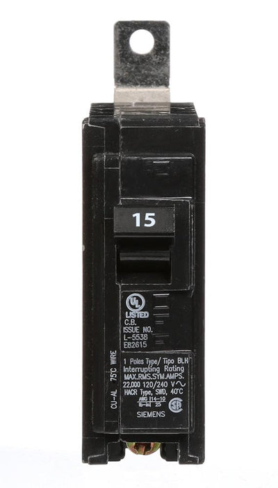 B115H - Siemens 15 Amp 1 Pole 120 Volt Molded Case Circuit Breaker