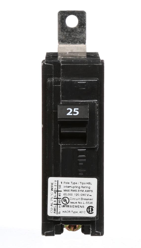 B125HH - Siemens 25 Amp 1 Pole 120 Volt Molded Case Circuit Breaker