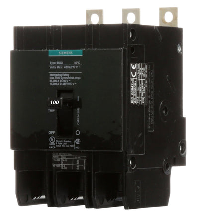 BQD3100 - Siemens 100 Amp 3 Pole 480 Volt Bolt-On Molded Case Circuit Breaker