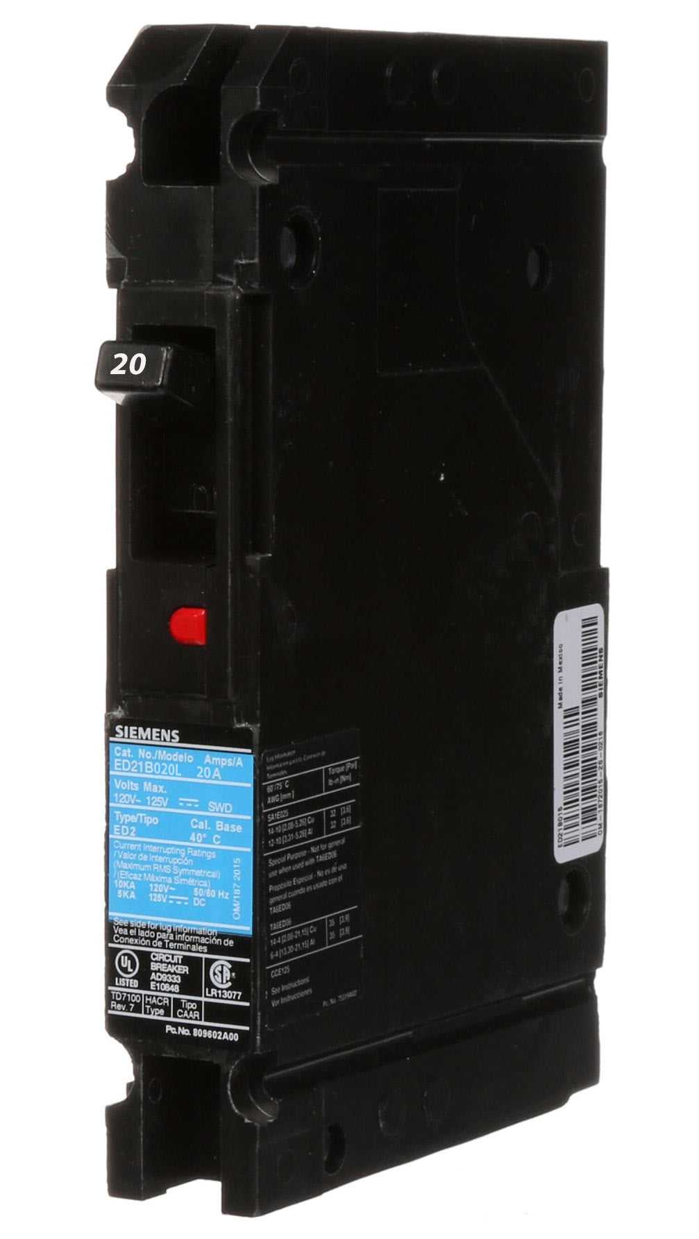 ED21B020 - Siemens - Molded Case Circuit Breaker