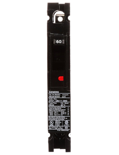 HED41B060 - Siemens 60 Amp 1 Pole 277 Volt Bolt-On Molded Case Circuit Breaker