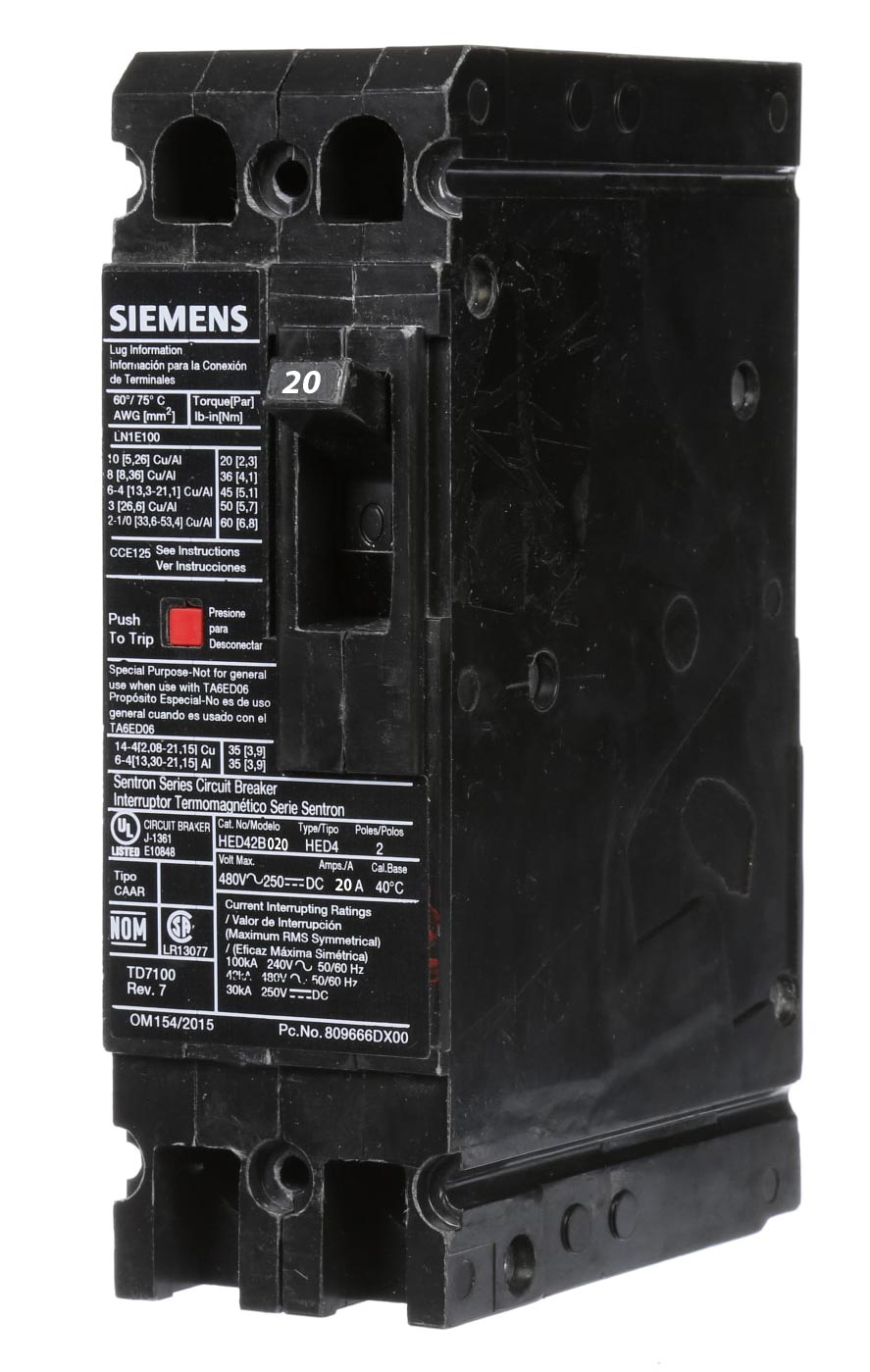 HED42B020L - Siemens - Molded Case Circuit Breaker