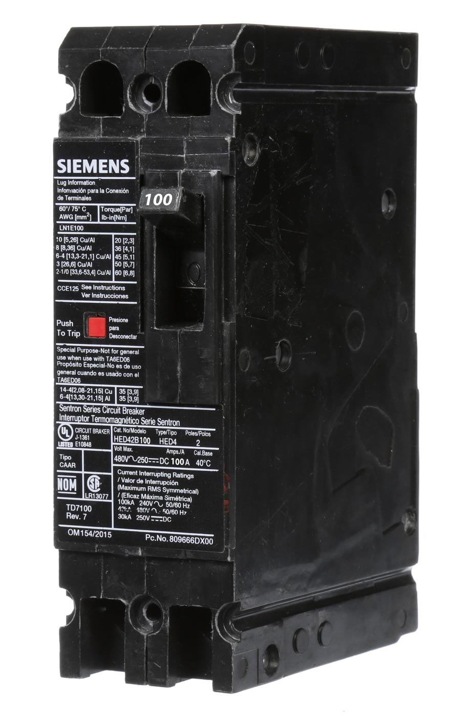 HED42B100L - Siemens - Molded Case Circuit Breaker