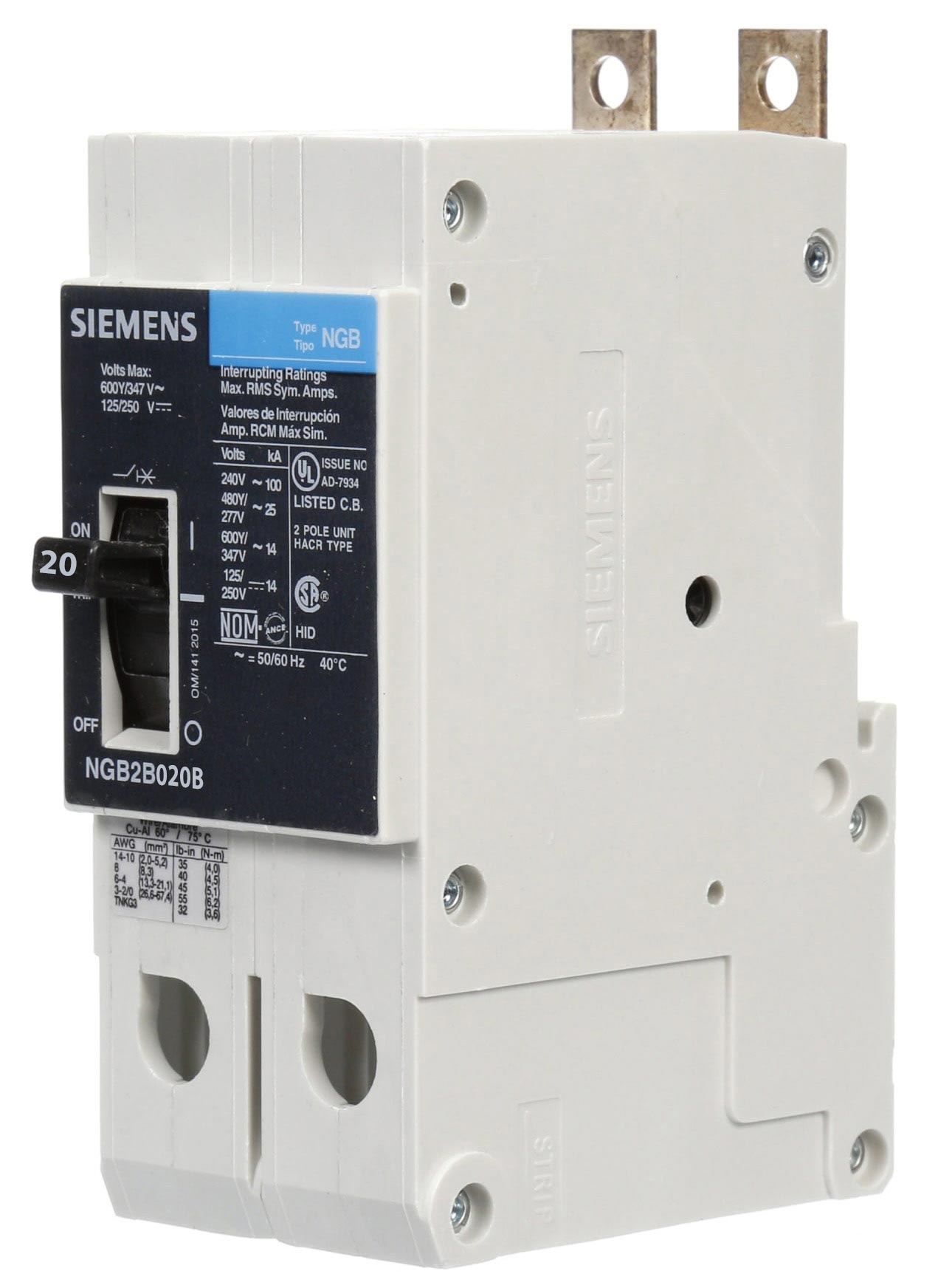 NGB2B020B - Siemens - Molded Case Circuit Breaker