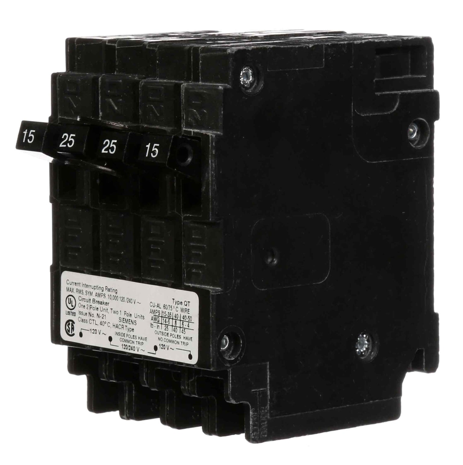 Q21525CT - Siemens - 25 Amp Molded Case Circuit Breaker