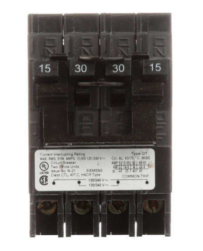 Q21530CT2 - Siemens 30 Amp 2 Pole 240 Volt Plug-In Molded Case Circuit Breaker