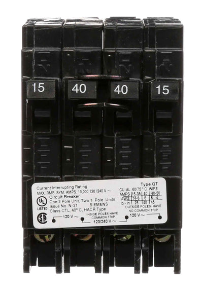 Q21540CT - Siemens 40 Amp 2 Pole 240 Volt Plug-In Molded Case Circuit Breaker