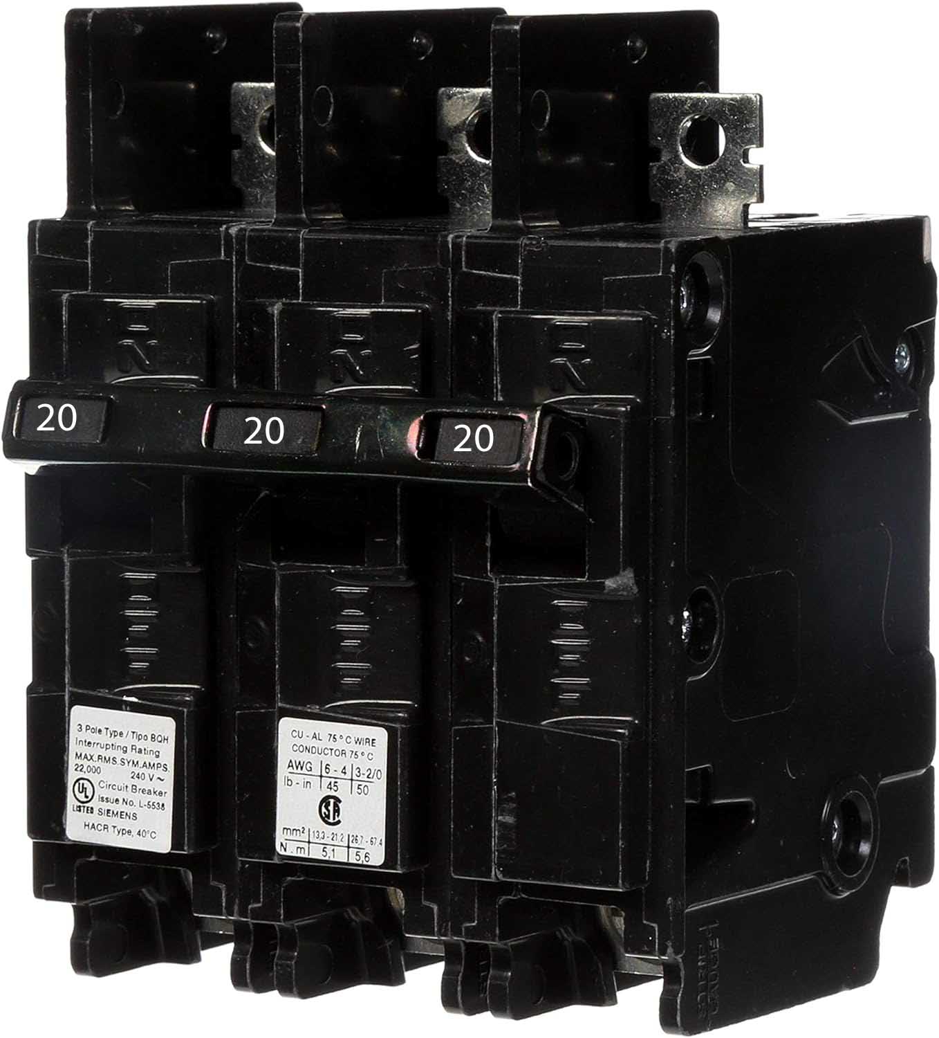 BQ3B020H - Siemens - 20 Amp Molded Case Circuit Breaker