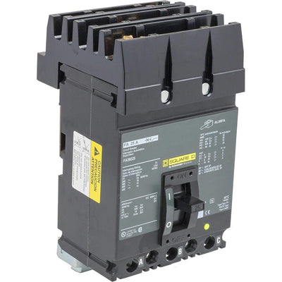 FH36025 - Square D 25 Amp 3 Pole 600 Volt Molded Case Circuit Breaker