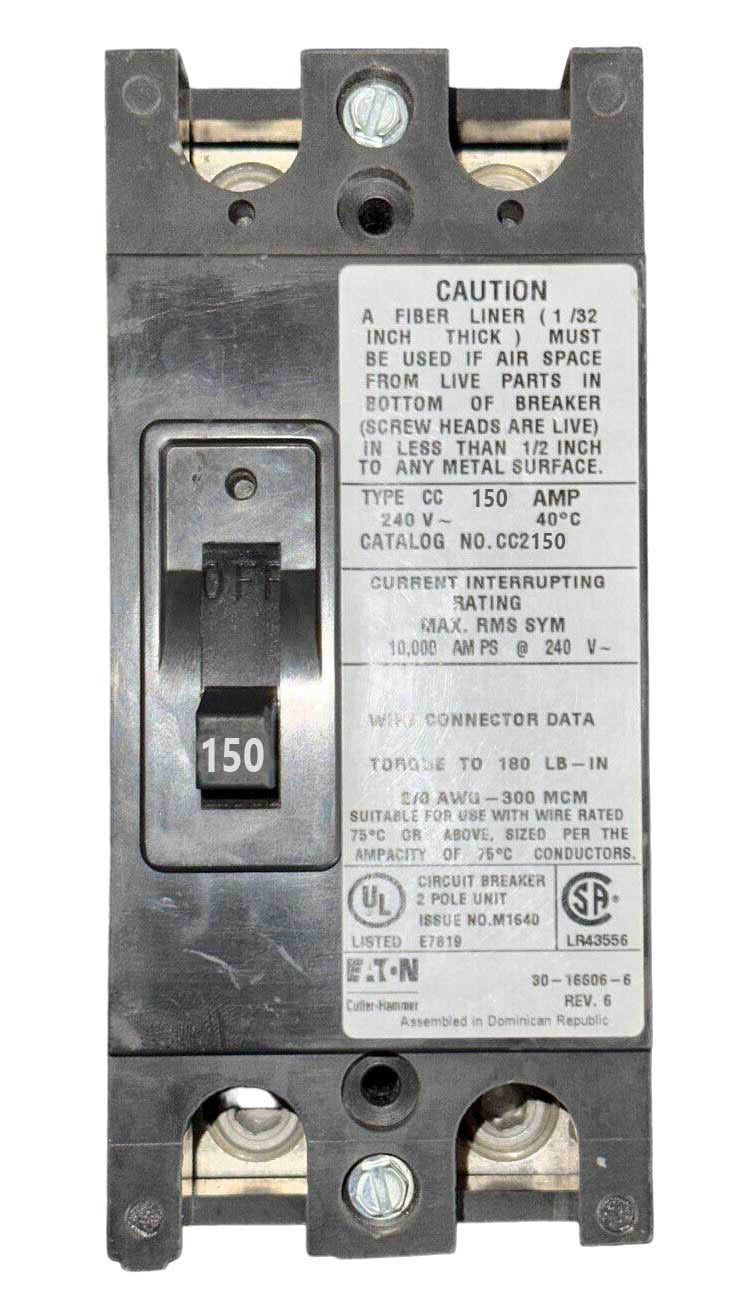 CC2150 Eaton Main Circuit Breaker