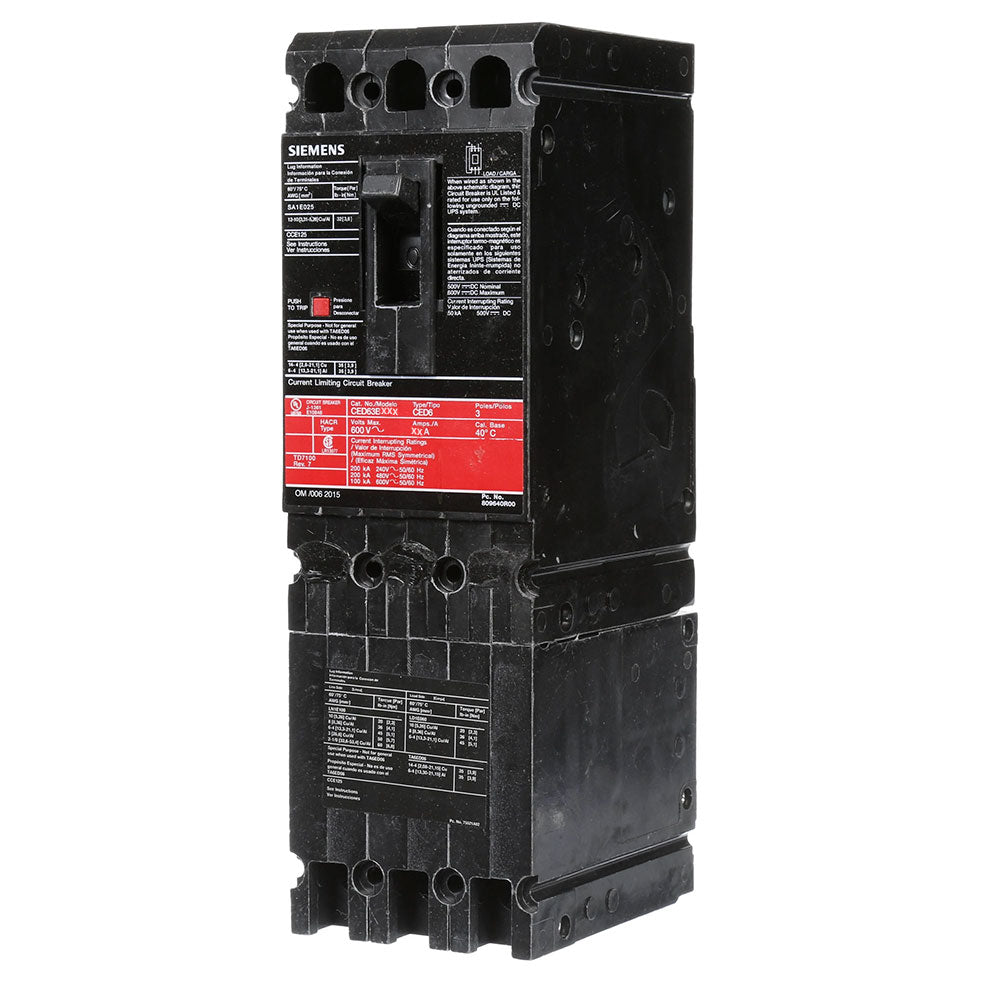 CED63B080 - Siemens - Molded Case Circuit Breaker