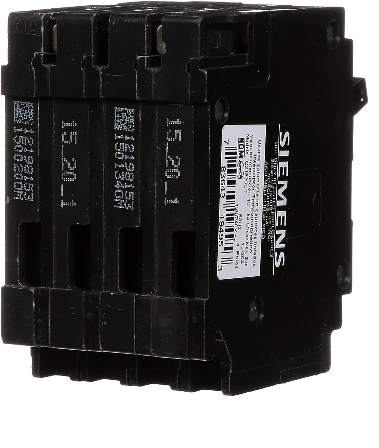 Q21520CT - Siemens - 20 Amp Quad Circuit Breaker