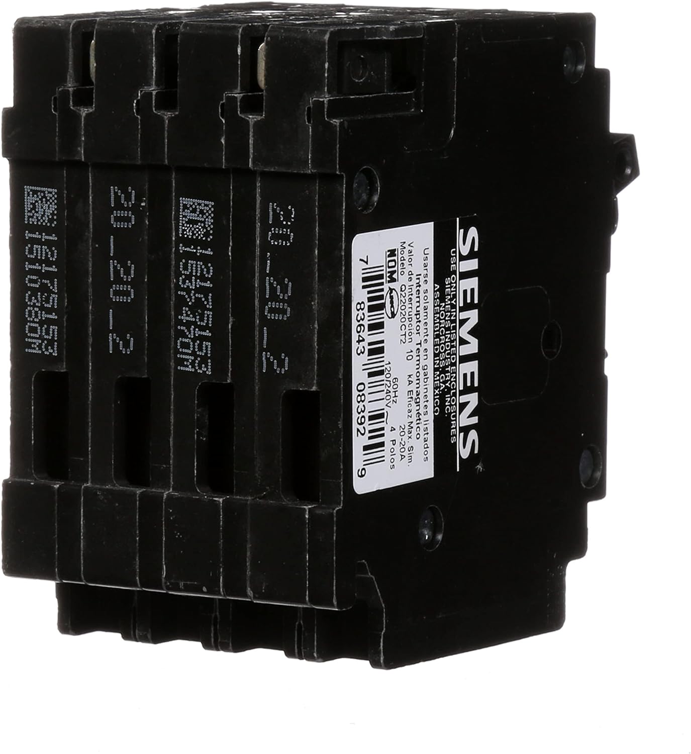 Q22020CT2 - Siemens - 20 Amp Quad Circuit Breaker