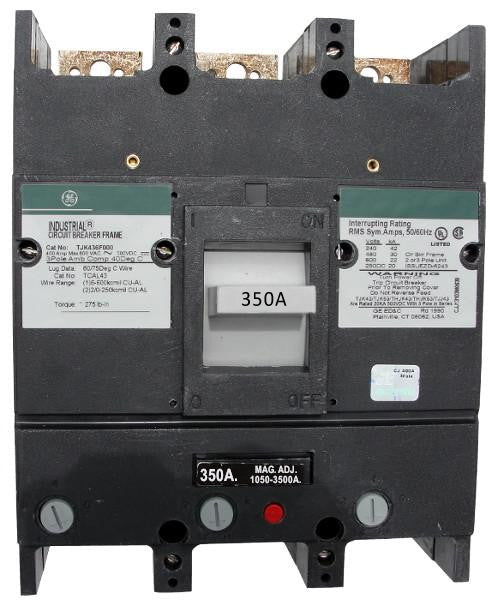 TJK436350WL - GE 350 Amp 3 Pole 600 Volt Molded Case Circuit Breaker